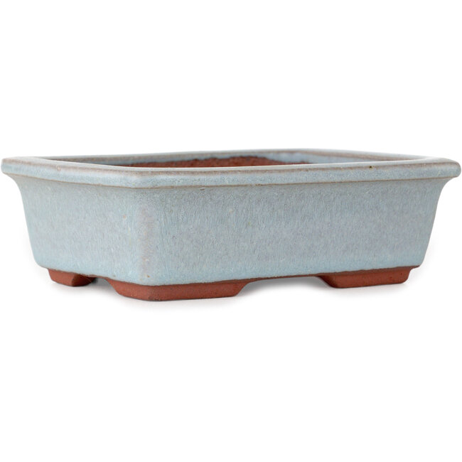 Rechteckiger blauer Bonsai-Topf von Eime Yozan – 128 x 100 x 42 mm