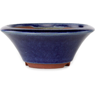 Eime Yozan Vaso bonsai rotondo blu scuro da 130 mm di Eime Yozan, Tokoname, Giappone