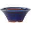 Round dark blue bonsai pot by Eime Yozan - 130 x 130 x 55 mm