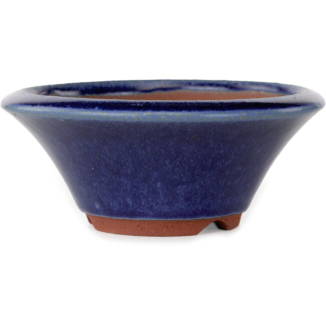 Pot à bonsaï rond bleu foncé par Eime Yozan - 130 x 130 x 55 mm