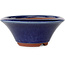 Round dark blue bonsai pot by Eime Yozan - 130 x 130 x 55 mm