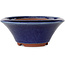 Round dark blue bonsai pot by Eime Yozan - 130 x 130 x 55 mm