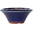 Round dark blue bonsai pot by Eime Yozan - 130 x 130 x 55 mm