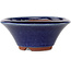 Round dark blue bonsai pot by Eime Yozan - 130 x 130 x 55 mm