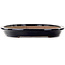 Oval blue bonsai pot by Seizan (Reihou, Kataoka Katsushi, master Seizan kiln) - 687 x 433 x 57 mm