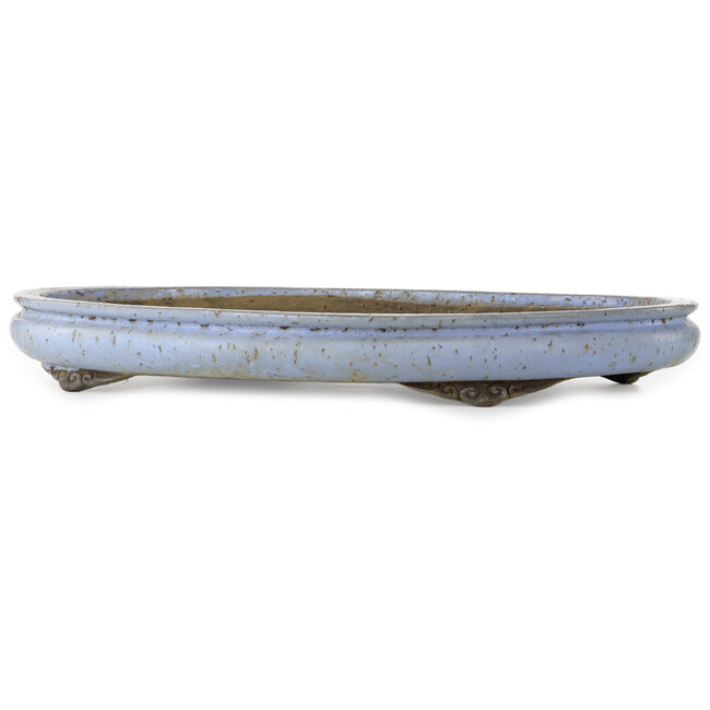 Pot ovale bleu pour bonsaï de Shuhou - 575 x 405 x 67 mm