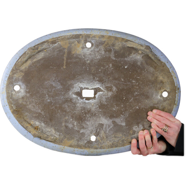 Pot ovale bleu pour bonsaï de Shuhou - 575 x 405 x 67 mm