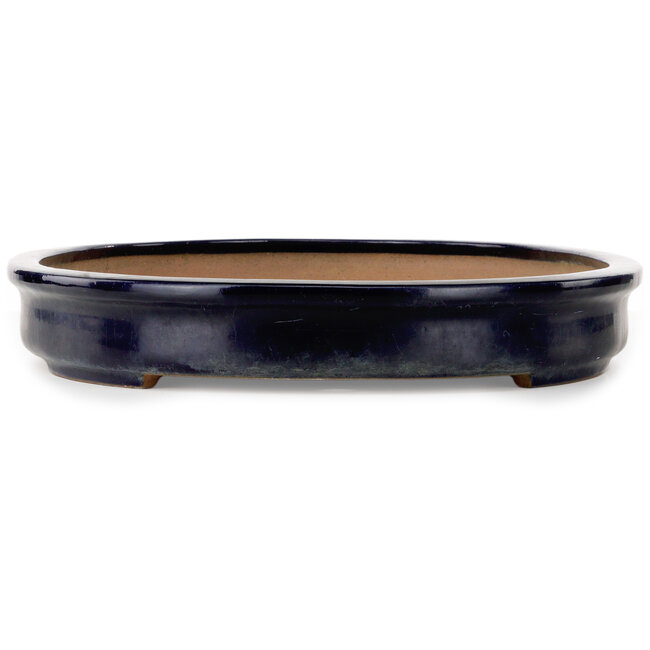 Maceta ovalada para bonsái azul de Seizan (Reihou, Kataoka Katsushi, maestro del horno Seizan) - 577 x 405 x 63 mm