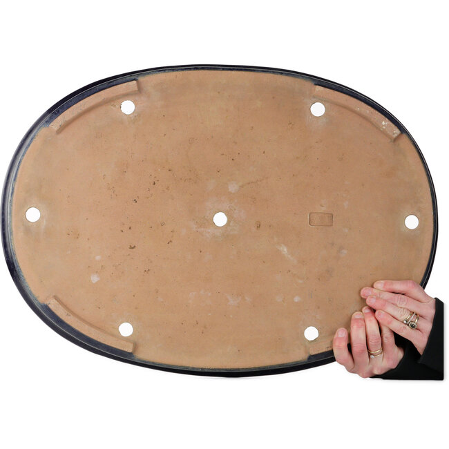 Ovale blauwe bonsaipot van Seizan (Reihou, Kataoka Katsushi, meester Seizan oven) - 577 x 405 x 63 mm