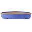 Maceta ovalada para bonsái azul de Seizan (Reihou, Kataoka Katsushi, maestro del horno Seizan) - 580 x 412 x 60 mm