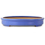 Oval blue bonsai pot by Seizan (Reihou, Kataoka Katsushi, master Seizan kiln) - 580 x 412 x 60 mm