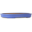 Oval blue bonsai pot by Seizan (Reihou, Kataoka Katsushi, master Seizan kiln) - 580 x 412 x 60 mm