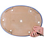 Ovale blauwe bonsaipot van Seizan (Reihou, Kataoka Katsushi, meester Seizan oven) - 470 x 345 x 57 mm