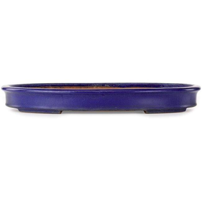 Oval blue bonsai pot by Yamafusa - 475 x 342 x 55 mm