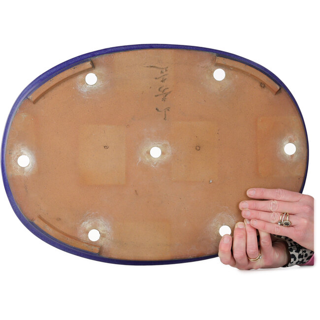 Ovaler blauer Bonsai-Topf von Yamafusa – 475 x 342 x 55 mm