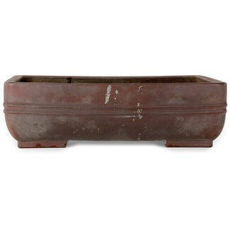 Senkoen 485 mm rectangular unglazed bonsai pot by Senkoen, Tokoname, Japan