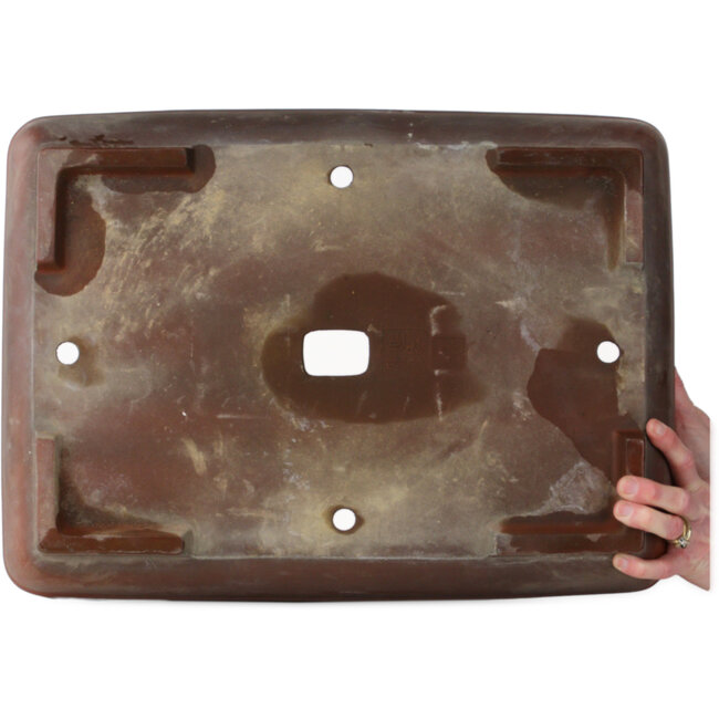 Pot à bonsaï rectangulaire non émaillé de Senkoen - 485 x 360 x 145 mm