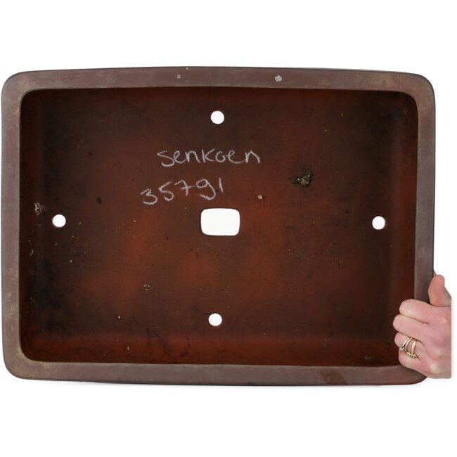 Rechteckiger, unglasierter Bonsai-Topf von Senkoen – 485 x 360 x 145 mm