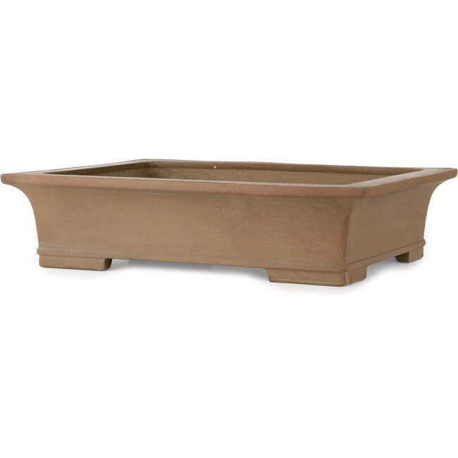 Rechteckiger, unglasierter Bonsai-Topf von Aiba Koyou – 470 x 372 x 115 mm