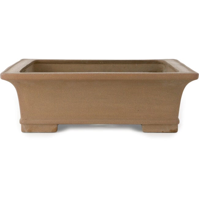 Rectangular unglazed bonsai pot by Aiba Koyou - 470 x 372 x 115 mm