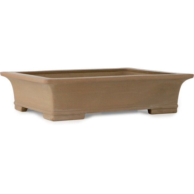 Rectangular unglazed bonsai pot by Aiba Koyou - 470 x 372 x 115 mm