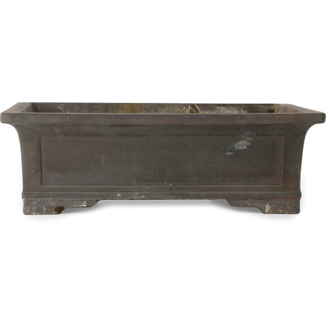 Rectangular unglazed bonsai pot by Inaba Toen - 467 x 362 x 147 mm
