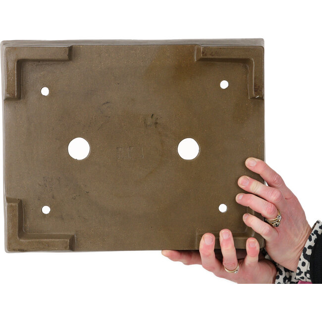 Maceta rectangular sin esmaltar para bonsái - 345 x 277 x 95 mm