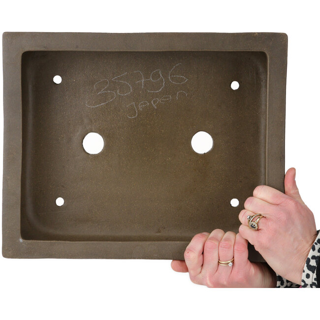 Pot à bonsaï rectangulaire non émaillé - 345 x 277 x 95 mm