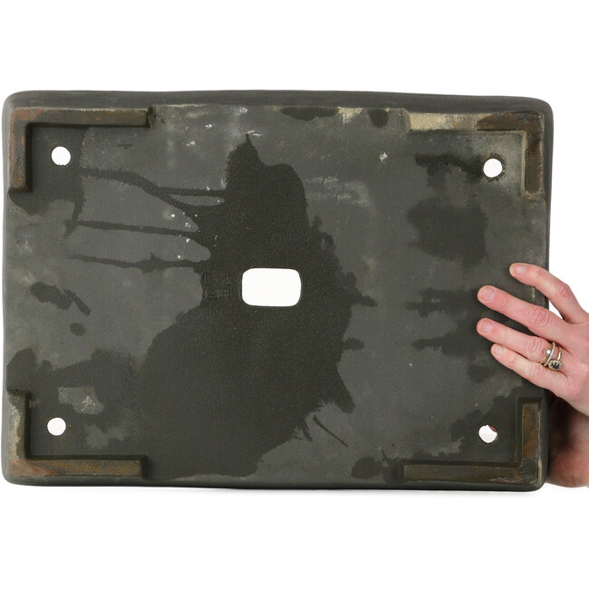 Pot à bonsaï rectangulaire non émaillé de Keizan - 460 x 340 x 95 mm