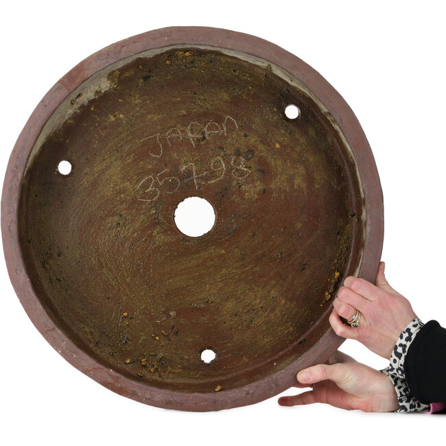 Round unglazed bonsai pot - 500 x 500 x 105 mm