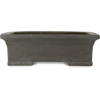 Kyuhoen (Shunhosho) Vaso bonsai rettangolare non smaltato da 402 mm di Kyuhoen (Shunhosho), Tokoname, Giappone