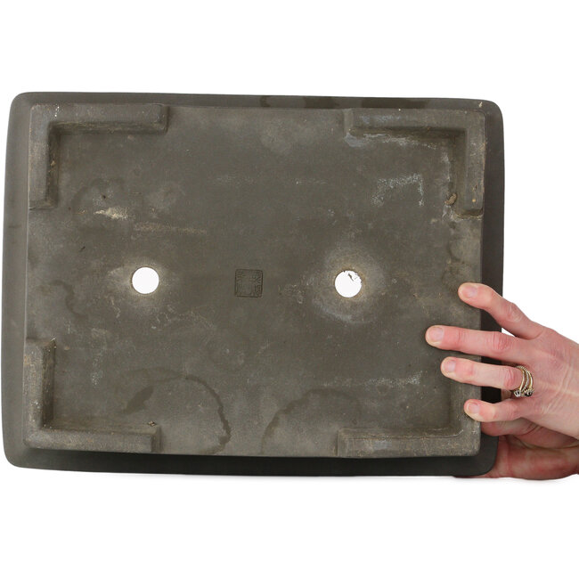 Maceta rectangular sin esmaltar para bonsái de Kyuhoen (Shunhosho) - 402 x 305 x 125 mm
