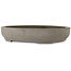 Oval unglazed bonsai pot by Yamaaki Toshio (third generation) - 535 x 455 x 105 mm