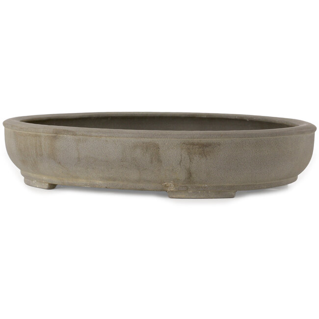 Pot à bonsaï ovale non émaillé de Yamaaki Toshio (troisième génération) - 535 x 455 x 105 mm