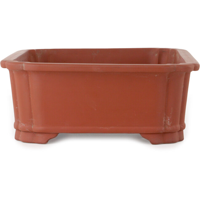 Lotus unglazed bonsai pot by Suishoen Hekisui - 420 x 293 x 115 mm