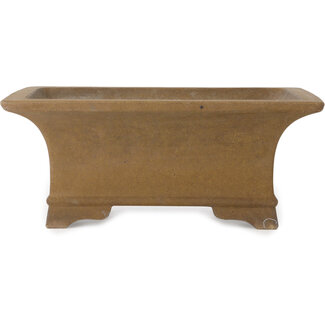 Izumiya - Zenigo (Matsushita Masuo) 400 mm rectangular unglazed bonsai pot by Izumiya (Zenigo), Japan