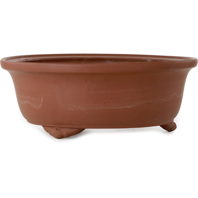 Ronde, ongeglazuurde bonsaipot van Shouzan Mizuno - 362 x 362 x 137 mm