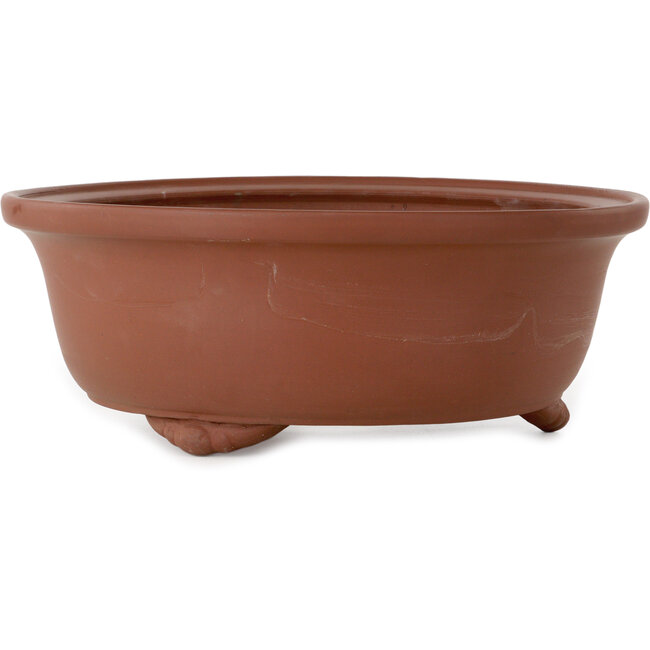 Ronde, ongeglazuurde bonsaipot van Shouzan Mizuno - 362 x 362 x 137 mm