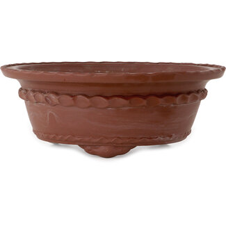 Shouzan Mizuno 325 mm round unglazed bonsai pot by Shouzan Mizuno, Tokoname, Japan