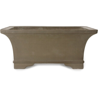 Suishoen Hekisui 467 mm square unglazed bonsai pot by Suishoen Hekisui, Tokoname, Japan