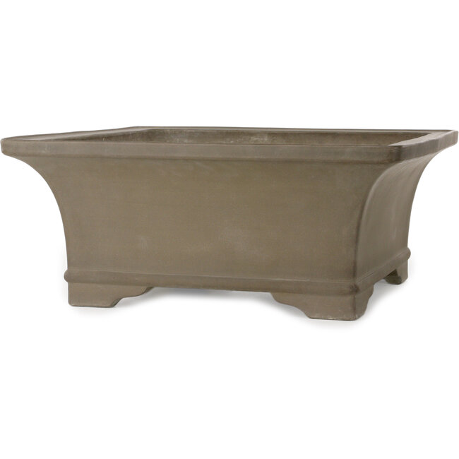 Pot à bonsaï carré non émaillé de Suishoen Hekisui - 467 x 467 x 195 mm