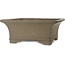 Square unglazed bonsai pot by Suishoen Hekisui - 467 x 467 x 195 mm