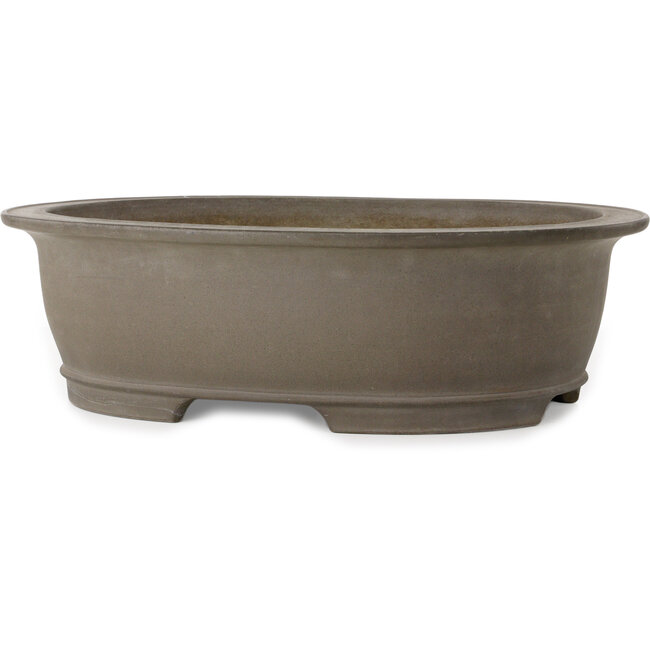 Oval unglazed bonsai pot by Gyouzan - 530 x 433 x 155 mm