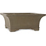 Square unglazed bonsai pot by Suishoen Hekisui - 467 x 467 x 195 mm