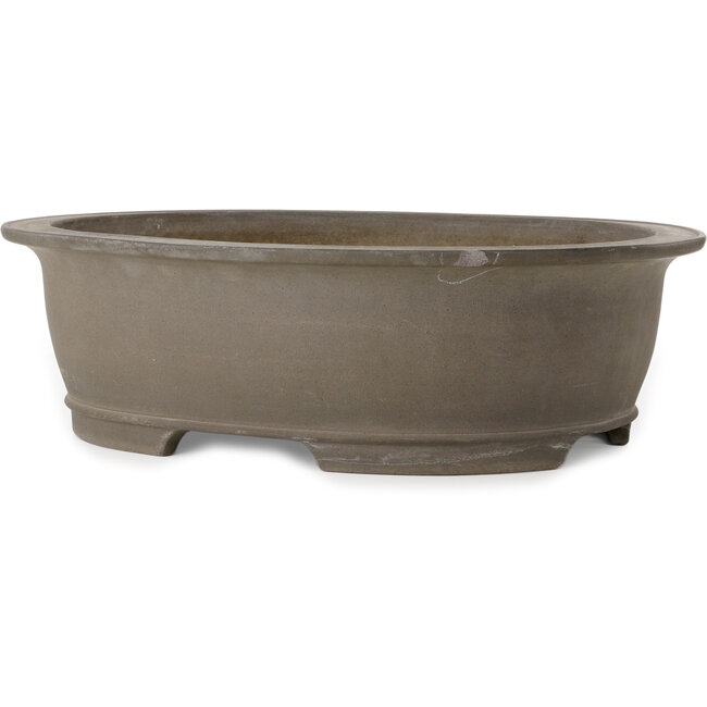 Oval unglazed bonsai pot by Gyouzan - 530 x 433 x 155 mm