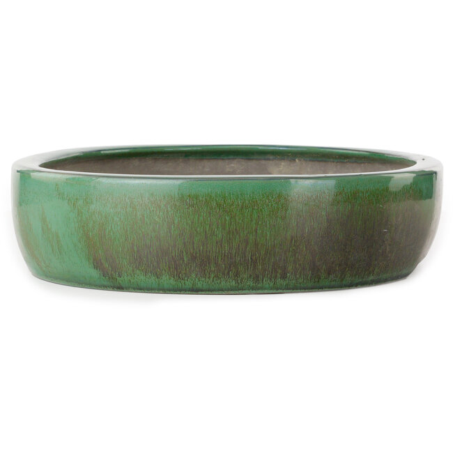 Pot ovale vert pour bonsaï - 463 x 365 x 90 mm