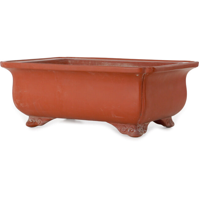 Rectangular unglazed bonsai pot by Keizan - 402 x 290 x 150 mm