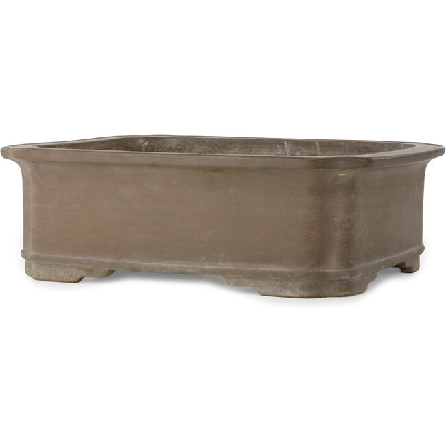 Vaso bonsai Mokko non smaltato di Akira Shozan (Sig. Akira Watanabe e Sig. Fumikazu Watanabe, Jukousan) - 425 x 345 x 135 mm