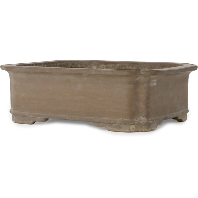 Mokko unglazed bonsai pot by Akira Shozan (Mr. Akira Watanabe and Mr. Fumikazu Watanabe, Jukousan) - 425 x 345 x 135 mm