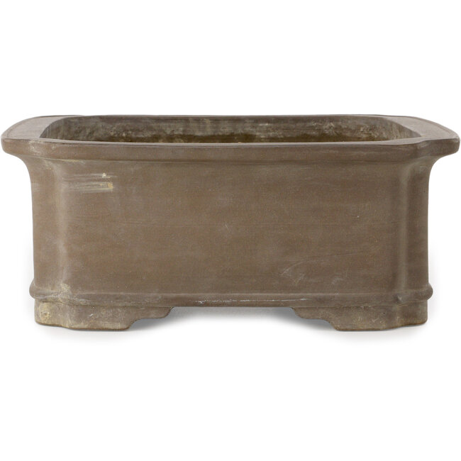 Vaso bonsai Mokko non smaltato di Akira Shozan (Sig. Akira Watanabe e Sig. Fumikazu Watanabe, Jukousan) - 425 x 345 x 135 mm